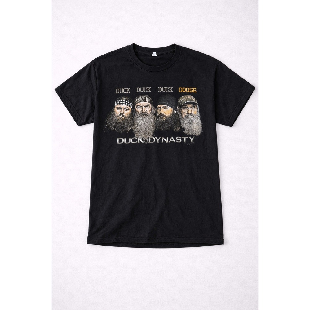 Duck Dynasty A&E Graphic T‎ Shirt Black Duck Duck Duck Goose Mens Large Tee